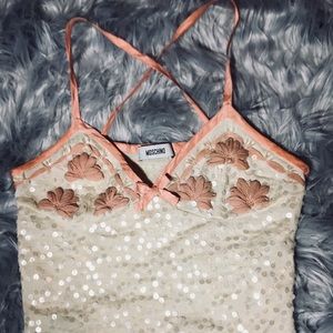 Moschino - Pink/ White Top with Sequins -Size 4